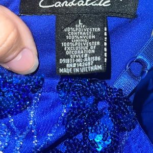 Royal blue tea length formal dress